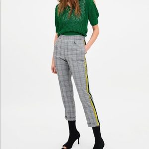 Zara checkered pants with stripes